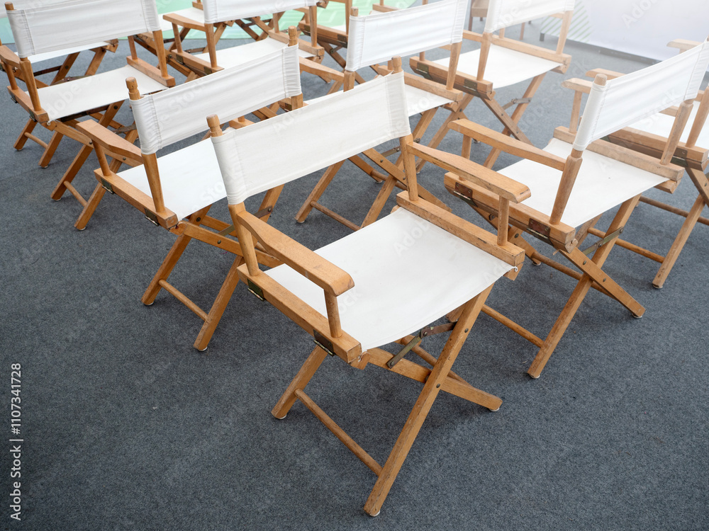 Director chairs in the field room.