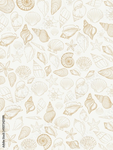 Seashell illustration with white background