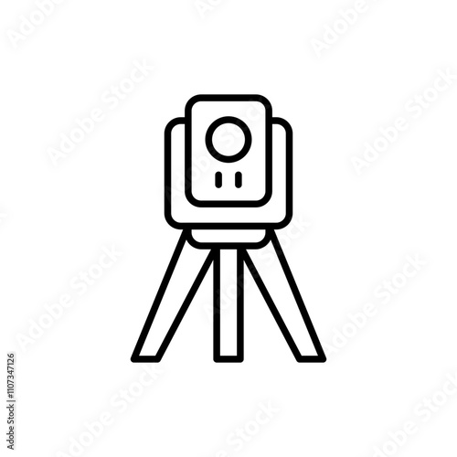 Theodolite outline icons, minimalist vector illustration ,simple transparent graphic element .Isolated on white background