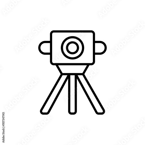 Theodolite outline icons, minimalist vector illustration ,simple transparent graphic element .Isolated on white background