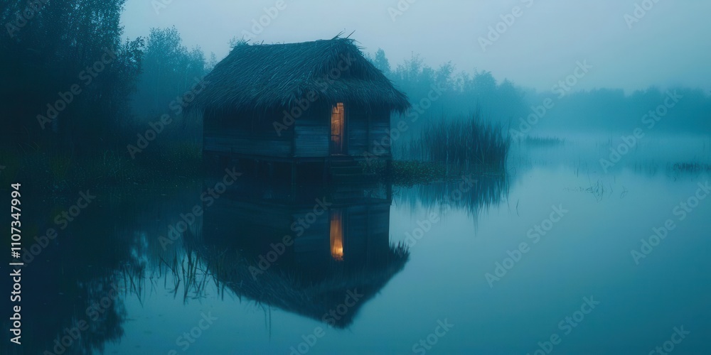 Obraz premium Small house is on the water