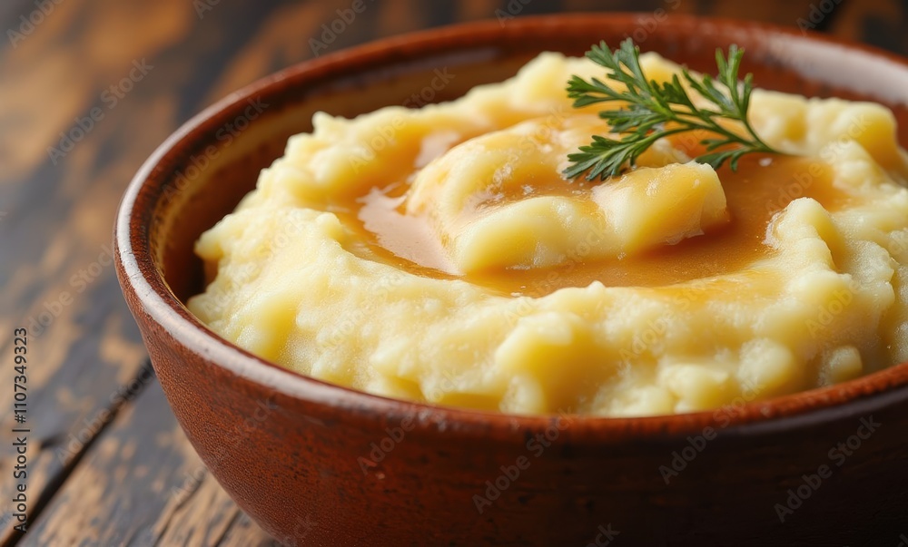 Creamy mashed potatoes with gravy Creamy mashed potatoes with gravy