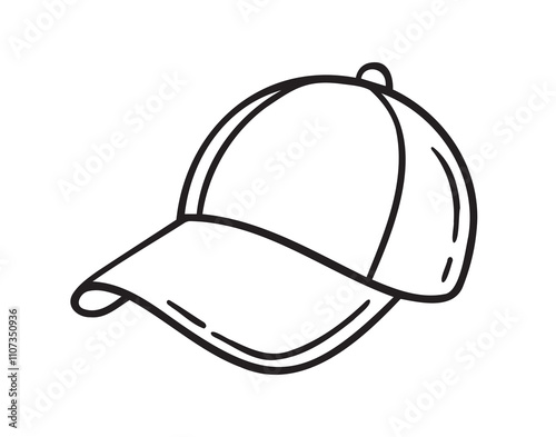 Sport cap doodle hand drawn icon. Outline drawing cap line clipart symbol