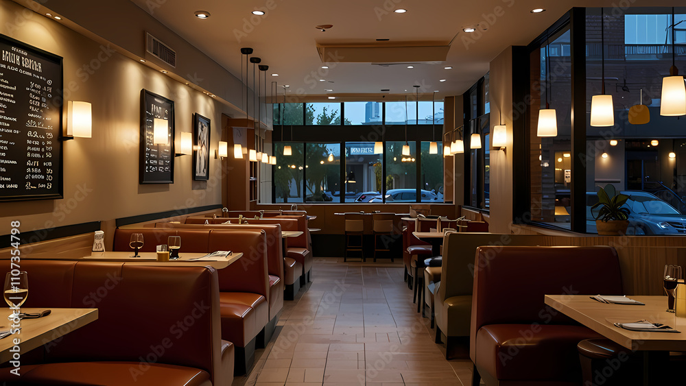 detailed interior view of a restaurant environment detailed interior view of a restaurant environment