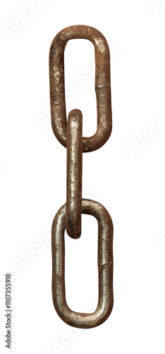 rusty chain on transparent background