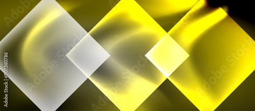 Dark neon colors with glass square shapes