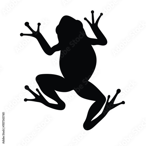 a frog are jumping pose vector silhouette