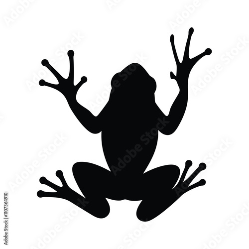 a frog are jumping pose vector silhouette