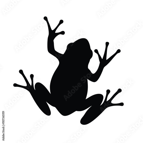 a frog are jumping pose vector silhouette