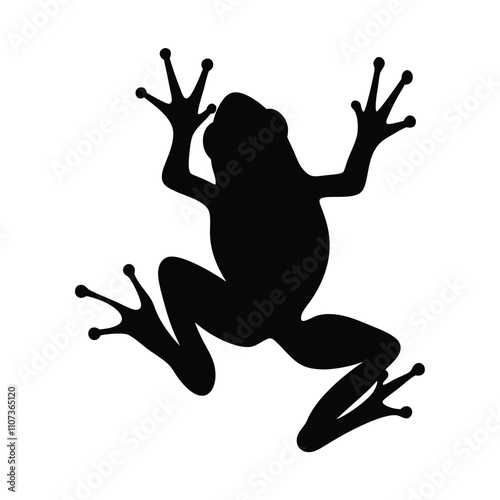 a frog are jumping pose vector silhouette
