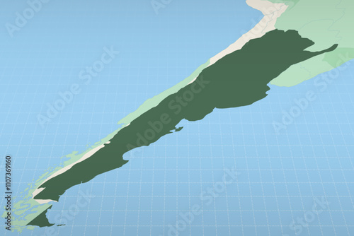 Argentina highlighted on a detailed map, geographic location of Argentina.