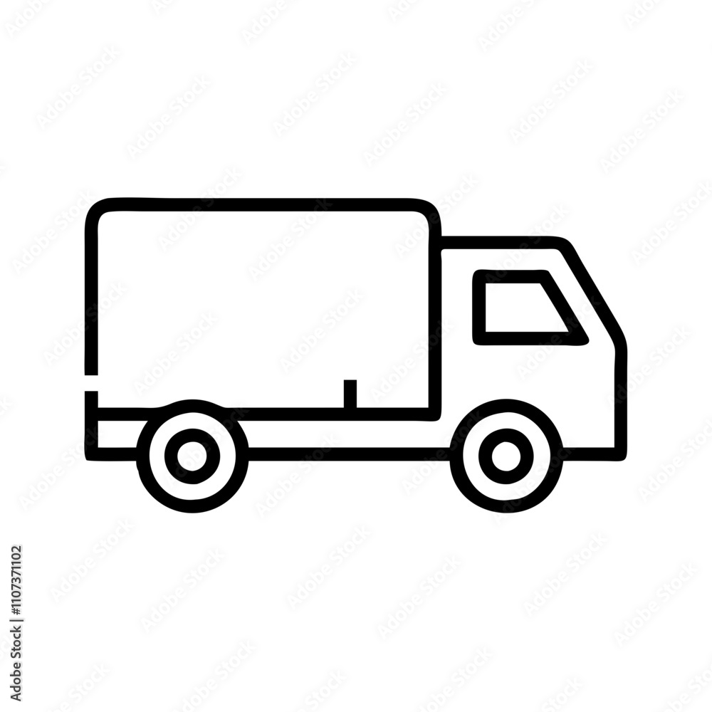 Fototapeta premium delivery truck icon, delivery truck vector icon, delivery truck flat illustration.