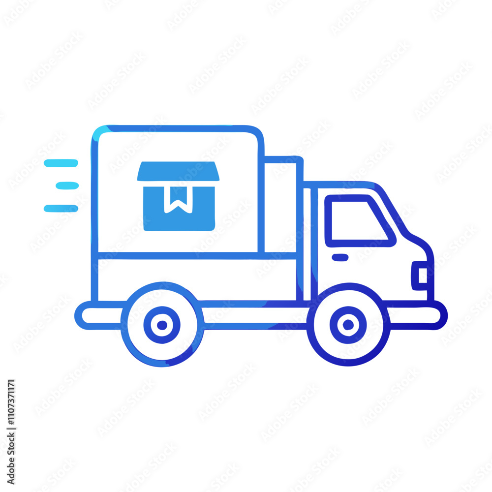 Naklejka premium delivery truck icon, delivery truck vector icon, delivery truck flat illustration.
