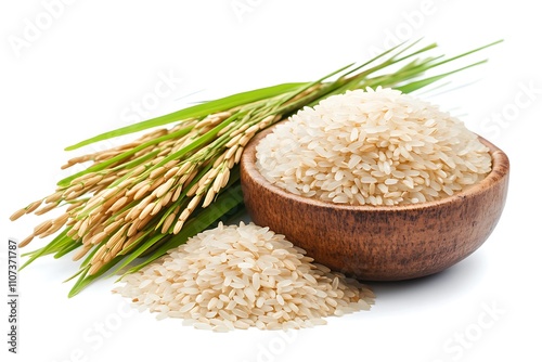 Rice isolate on white background.