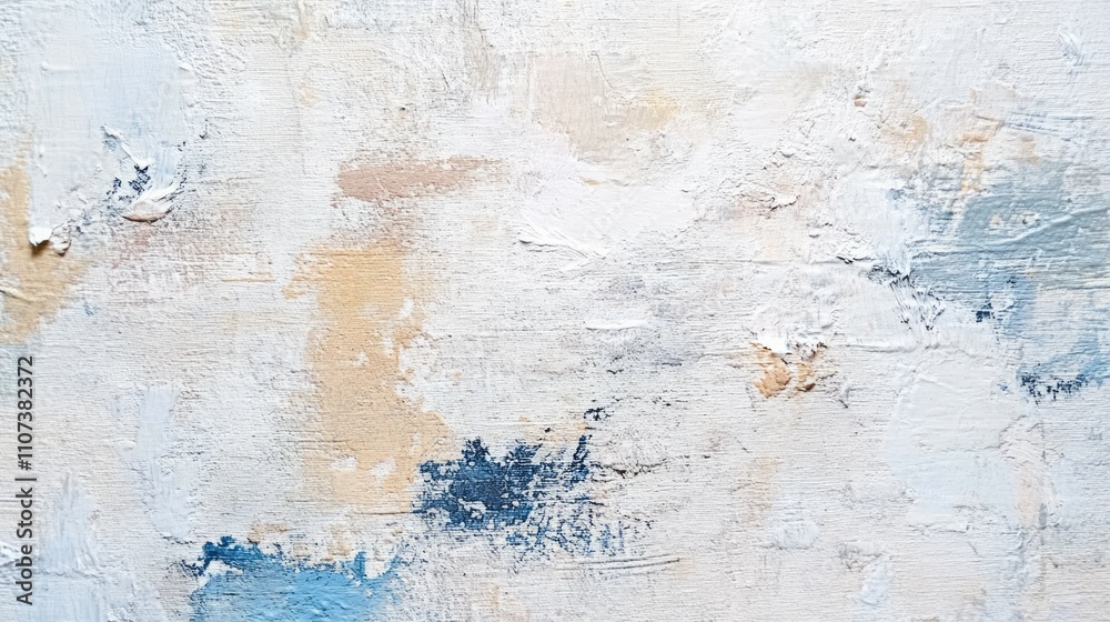 Obraz premium White distressed stained off-white canvas, wall texture background