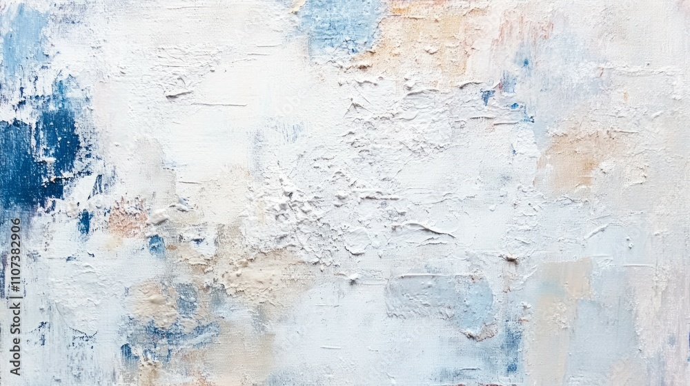 Obraz premium White distressed stained off-white canvas, wall texture background