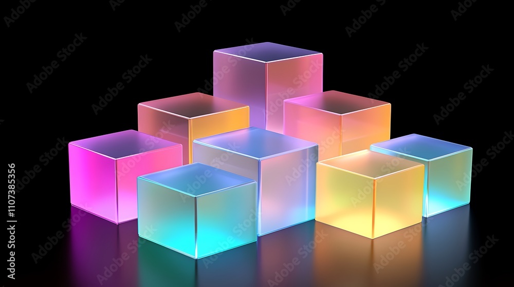 Obraz premium Abstract colorful cubes background