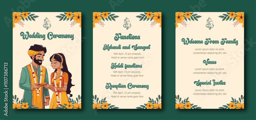 Indian wedding invitation template 