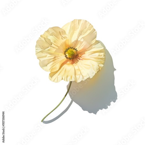 Watercolor illustration of beautiful and colorful flowers, poppies, on white background.