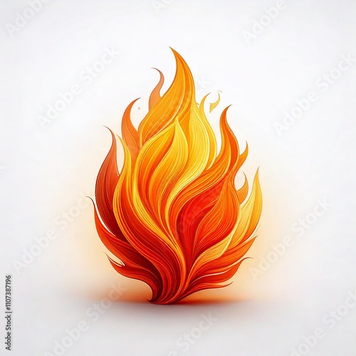 little fire shaped logo illustration design. Focus on an elegant fire silhouette