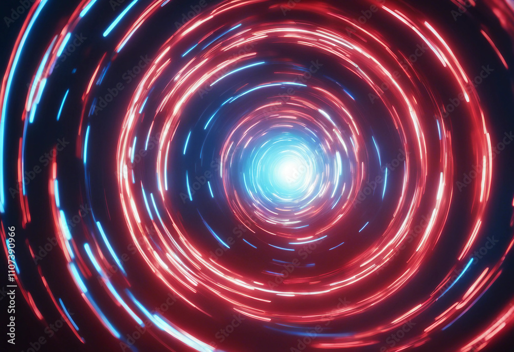 High-speed light trail animation with red and blue light motion trails conveys a sense of fast movem High-speed light trail animation with red and blue light motion trails conveys a sense of fast movem