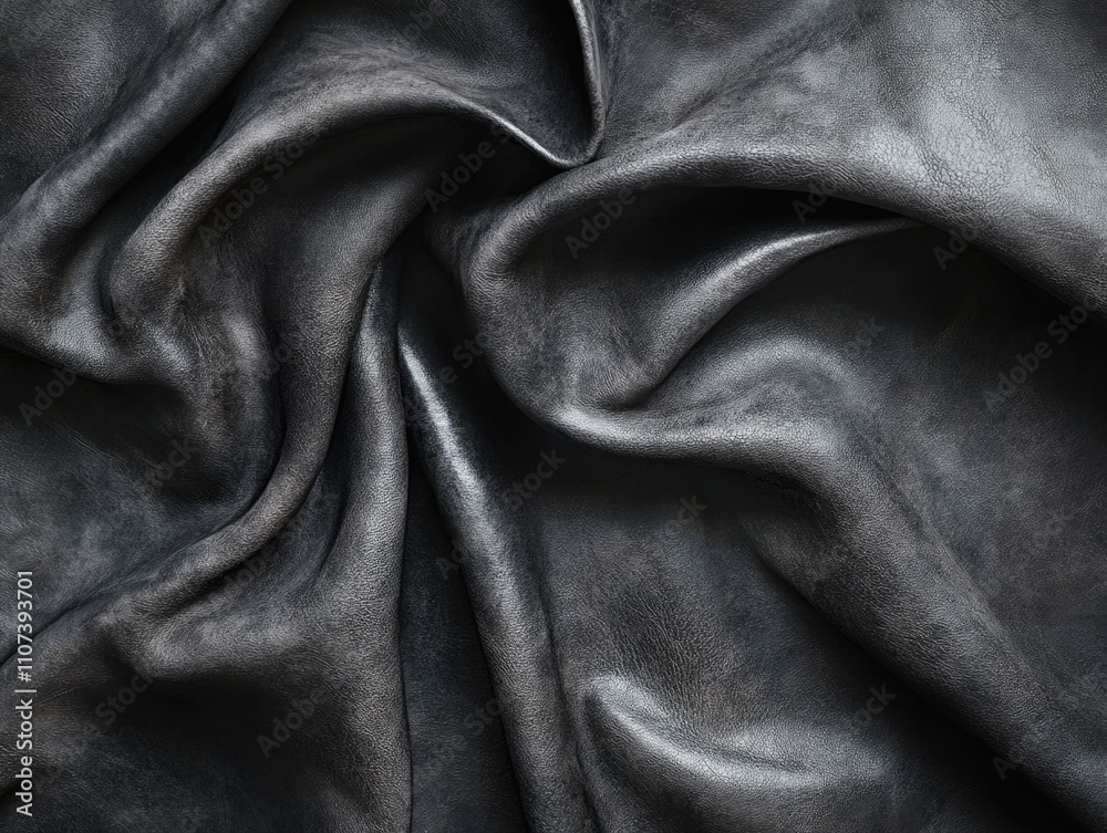Fototapeta premium Black leather material close-up