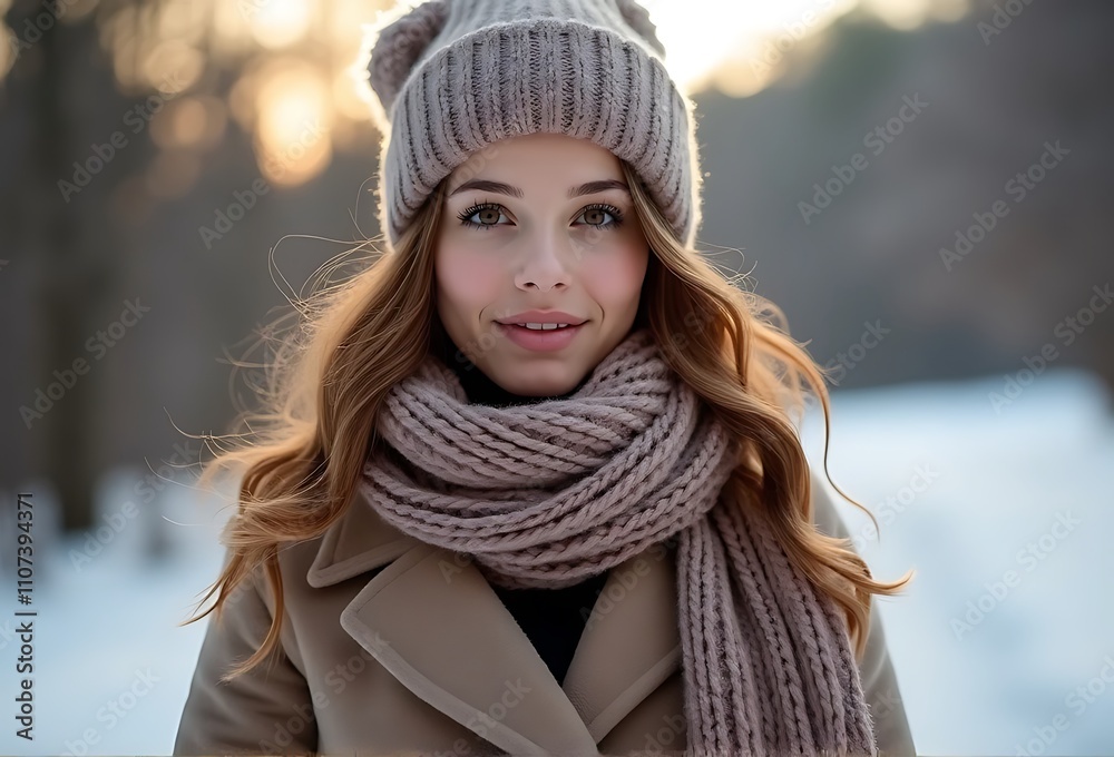 Woman in scarf cozy winter outfit Generative Ai
Woman in scarf cozy winter outfit Generative Ai