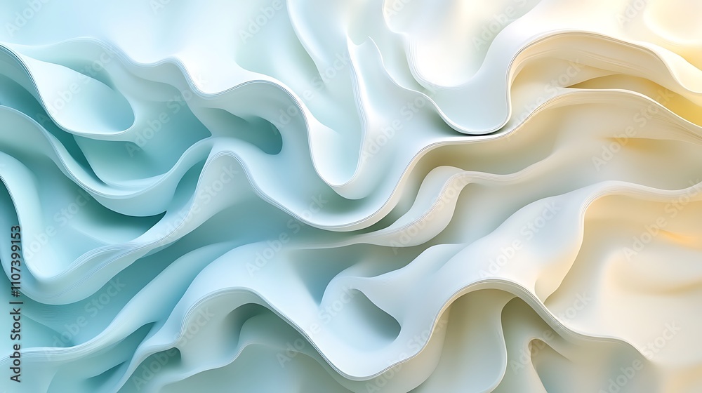 Fototapeta premium Conceptual digital art flowing textures & soft palette