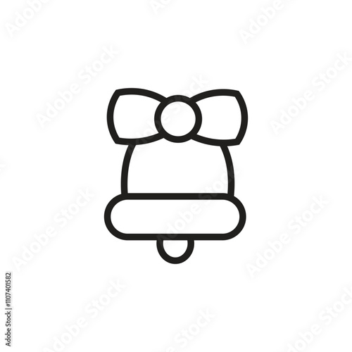Outline Bell Icon for Christmas