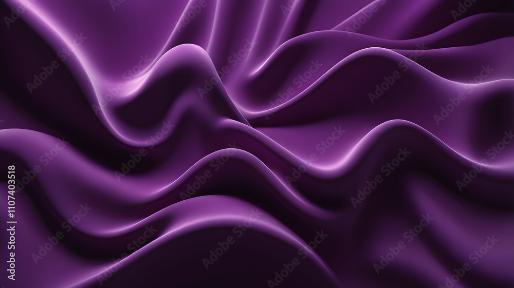 Obraz premium Purple satin fabric backdrop with a soft, flowing wave pattern