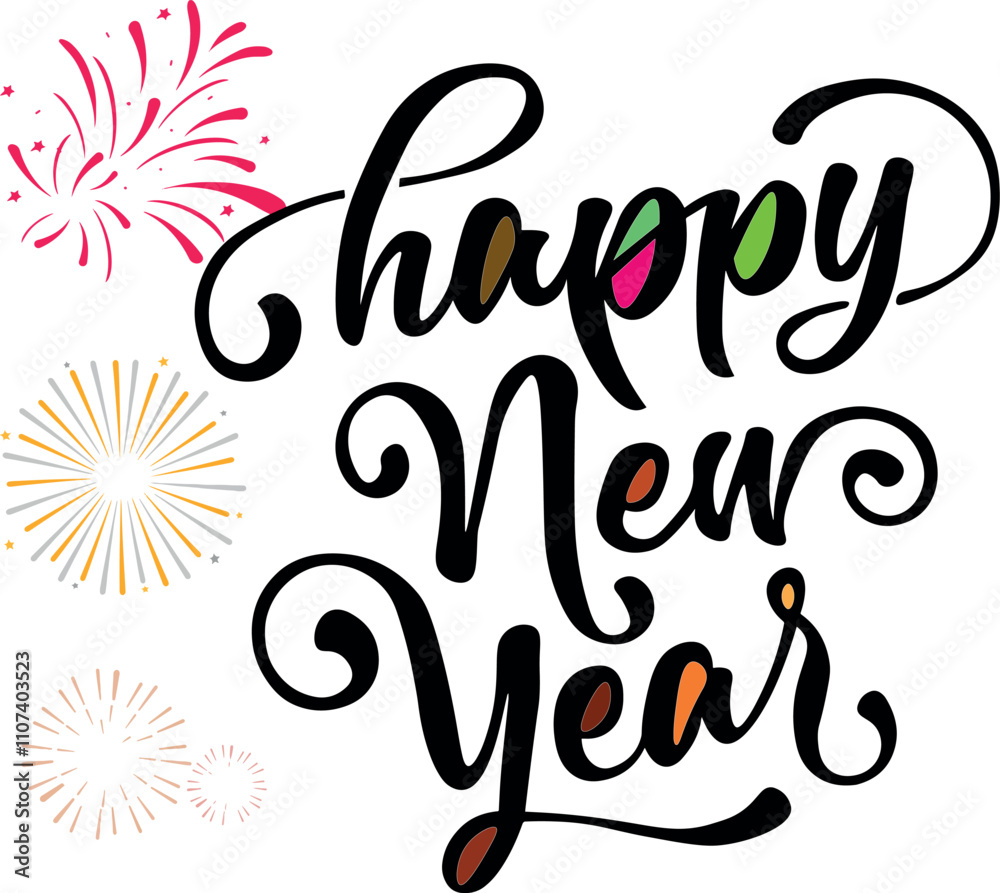 Happy New Year 2025 Background cute 3D text shape on transparent background . Happy New Year 2025 Background cute 3D text shape on transparent background .