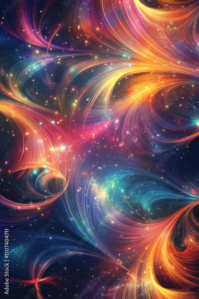 A vibrant swirl of colors creates a mesmerizing, abstract cosmic scene full of energy and movement. A vibrant swirl of colors creates a mesmerizing, abstract cosmic scene full of energy and movement.