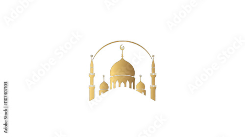 Golden Mosque with Intricate Details photo