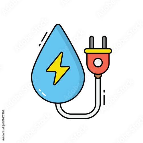 Water energy vector icon