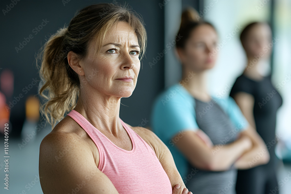 Fototapeta premium Portrait of a woman in the gym