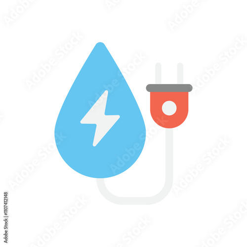 Water energy vector icon