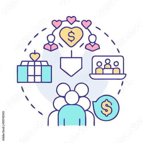 non profit organization icon, non profit organization vector icon, non profit organization flat illustration.




