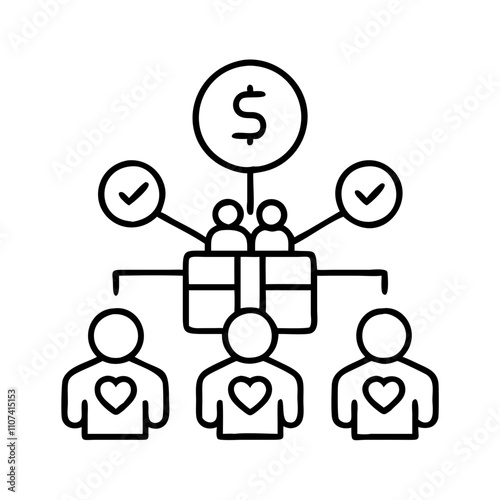 non profit organization icon, non profit organization vector icon, non profit organization flat illustration.




