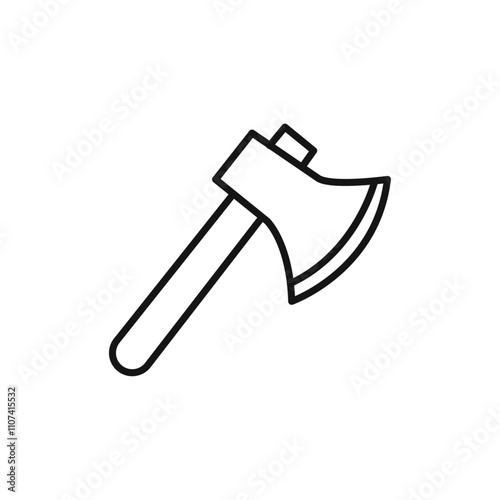 Axe icon Simple thin line flat symbol