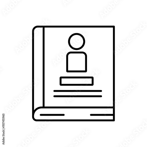 Biography icon Simple thin line flat symbol