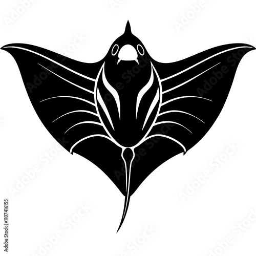 Manta Ray Vector Design on White Background