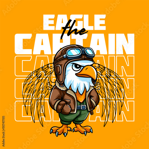 Eagle the captain streetwear cartoon illustration