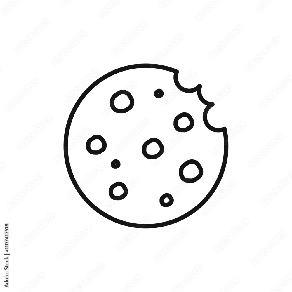 Fototapeta premium Cookie icon Simple thin line flat symbol
