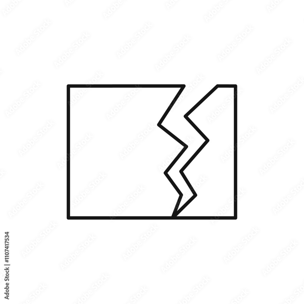 Crack icon Simple thin line flat symbol Crack icon Simple thin line flat symbol
