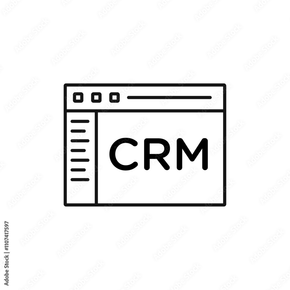 CRM icon Simple thin line flat symbol CRM icon Simple thin line flat symbol