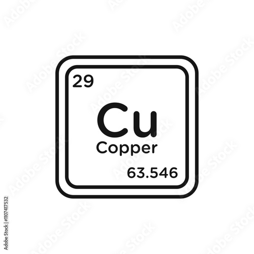 Copper icon Simple thin line flat symbol