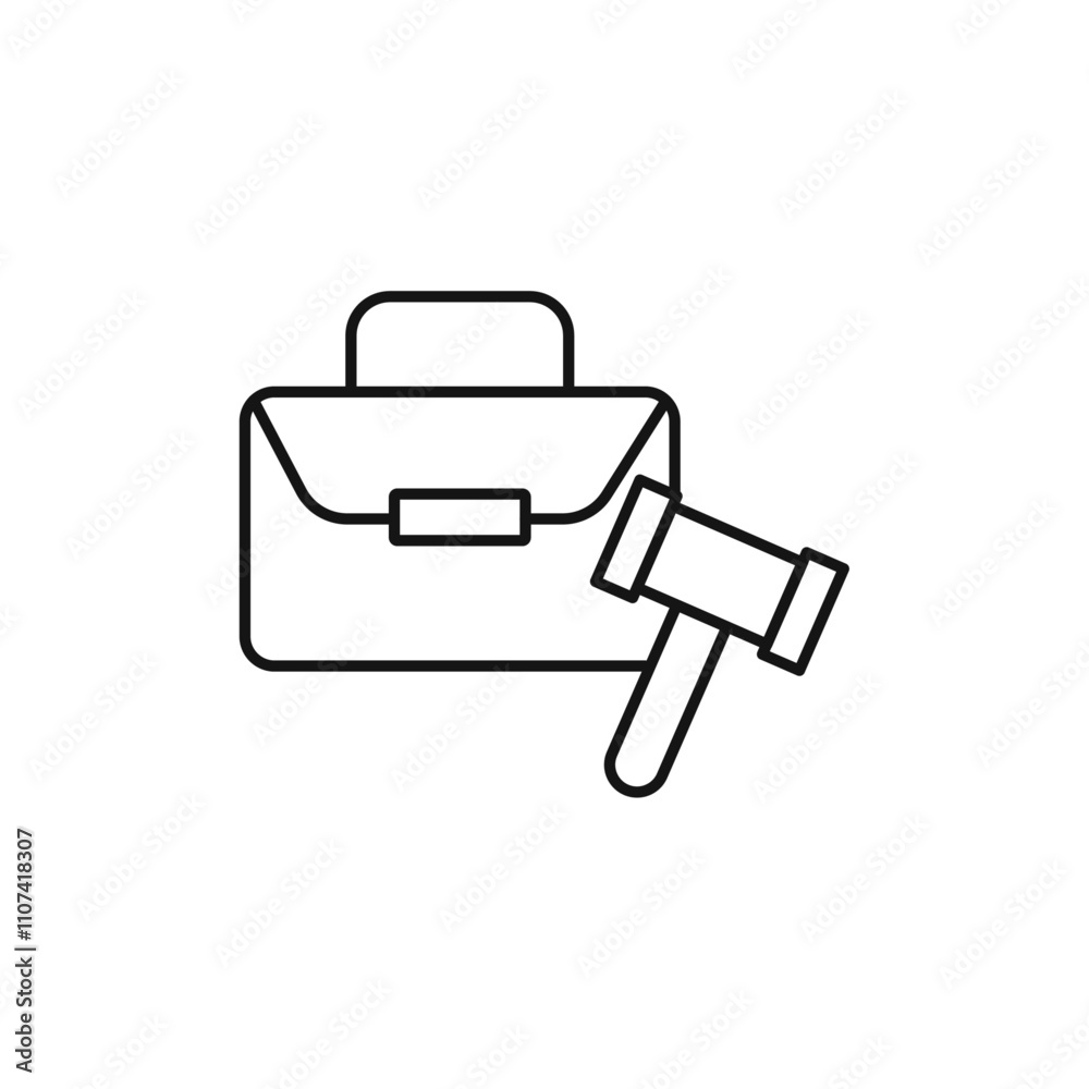Employment law icon Simple thin line flat symbol