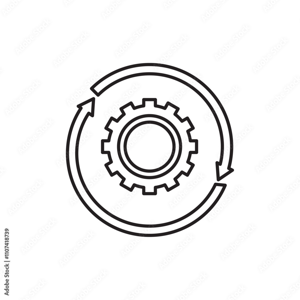 Fototapeta premium Function icon Simple thin line flat symbol