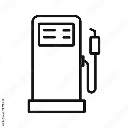 Gas station Icon Simple thin line flat symbol
