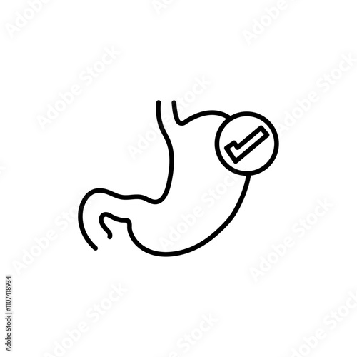 Good digestion icon Simple thin line flat symbol
